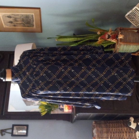 Who What Wear Navy Blue Chain Print Long Sleeve Mock Neck Pocket Dress - Picture 1 of 15